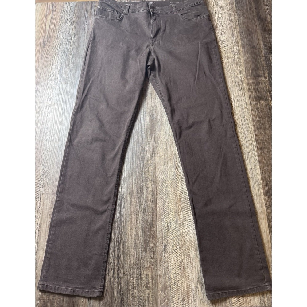 BRAX Feel Good Pants Mens 38x34 COOPER FANCY REGULAR Fit Brown